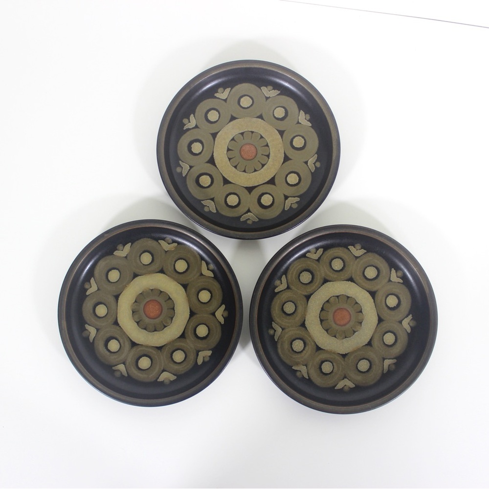 Denby Arabesque Samarkand Set of 3 Bread & Butter Plates Stoneware Made England